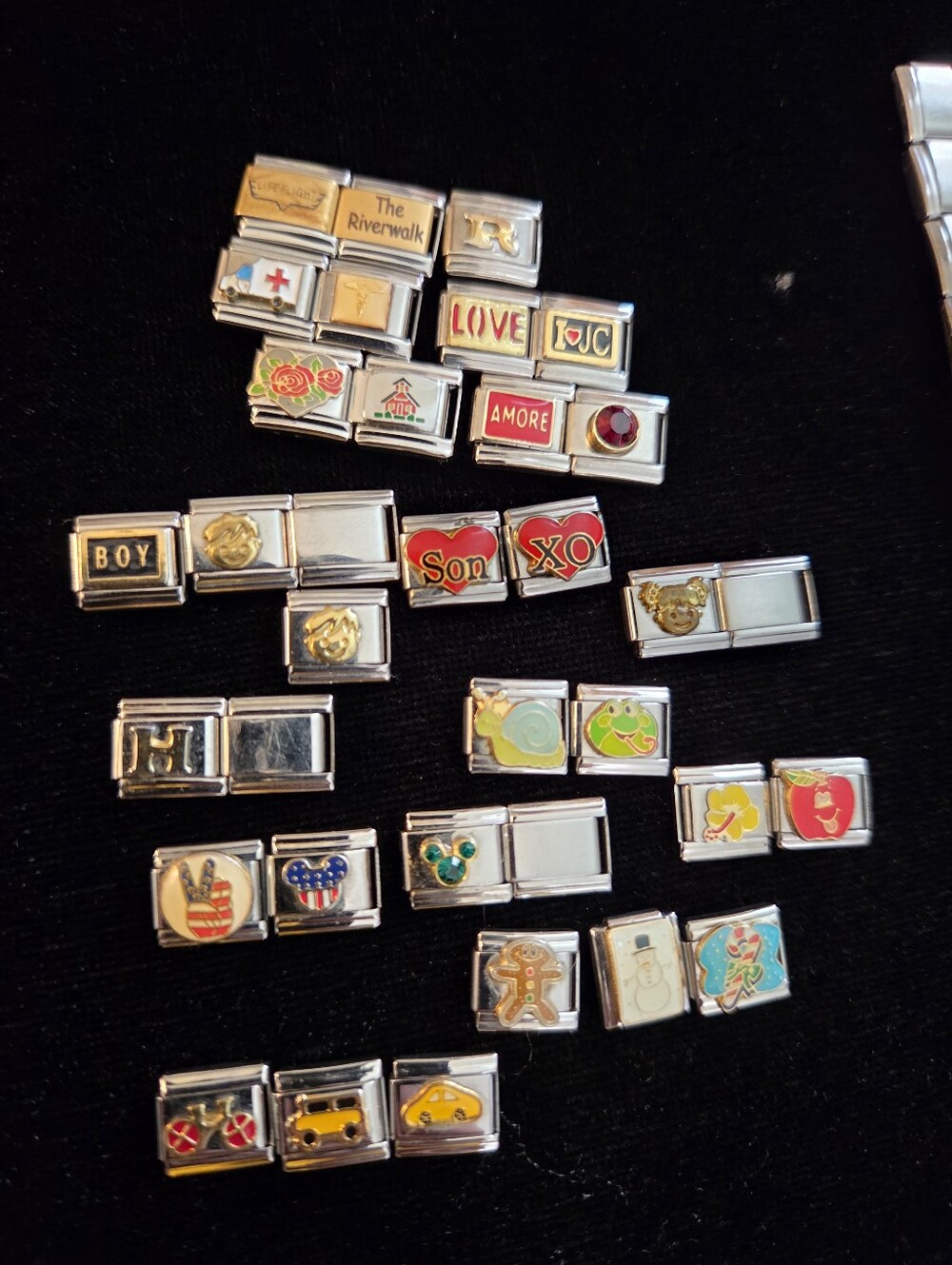 Italian Charm Bracelet Links & Bracelet Parts Bundle Vintage 3 Parts Links